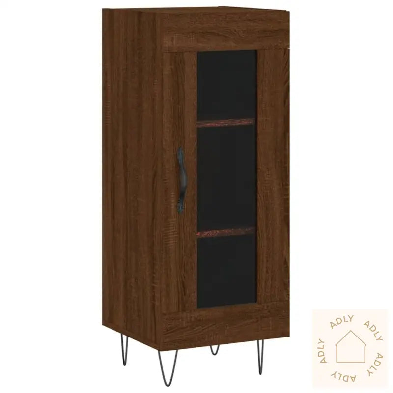 Skjenk Brun Eik 34,5X34X90 Cm Konstruert Tre