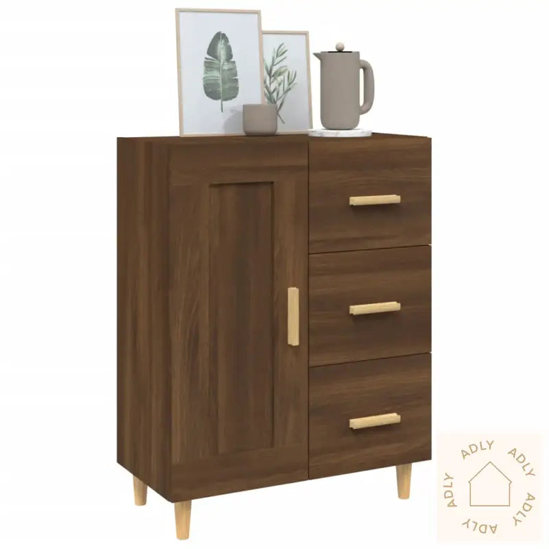 Skjenk Brun Eik 69,5X34X90 Cm Konstruert Tre