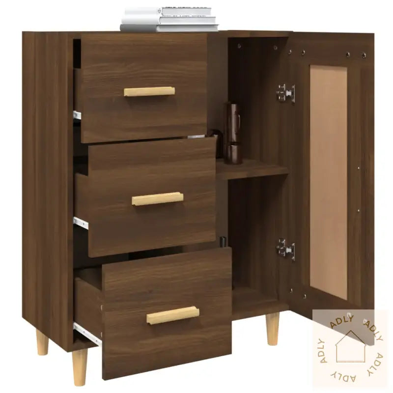 Skjenk Brun Eik 69,5X34X90 Cm Konstruert Tre