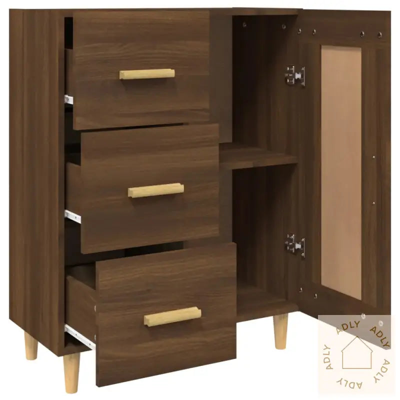Skjenk Brun Eik 69,5X34X90 Cm Konstruert Tre