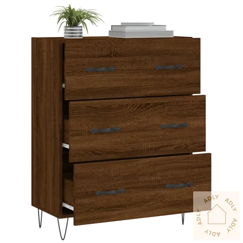 Skjenk Brun Eik 69,5X34X90 Cm Konstruert Tre