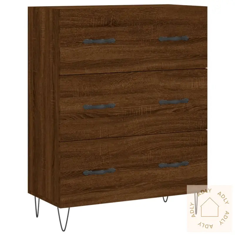 Skjenk Brun Eik 69,5X34X90 Cm Konstruert Tre
