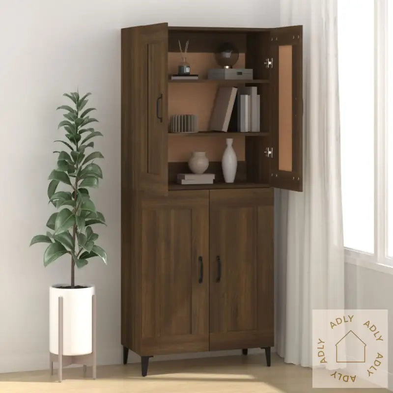 Skjenk Brun Eik 69,5X34X90 Cm Konstruert Tre