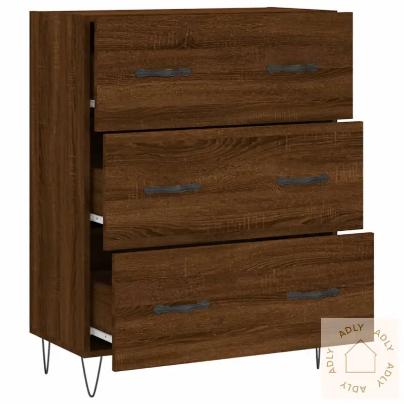 Skjenk Brun Eik 69,5X34X90 Cm Konstruert Tre