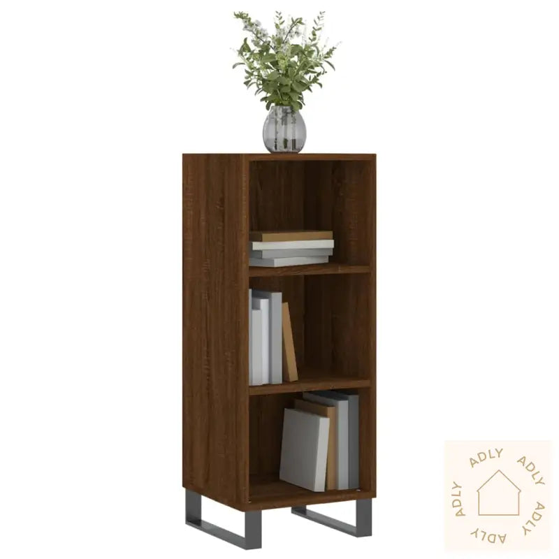 Skjenk Brun Eik 34,5X32,5X90 Cm Konstruert Tre