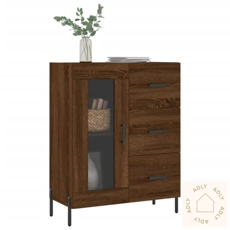 Skjenk Brun Eik 69,5X34X90 Cm Konstruert Tre