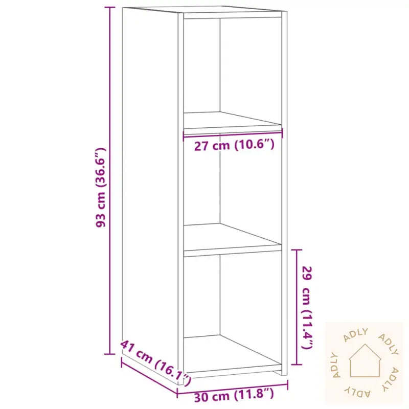 Skjenk Brun Eik 30X41X93 Cm Konstruert Tre