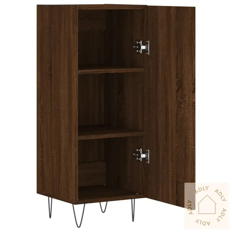 Skjenk Brun Eik 34,5X34X90 Cm Konstruert Tre