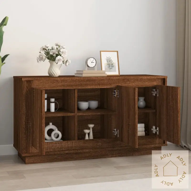 Skjenk Brun Eik 102X35X55 Cm Konstruert Tre