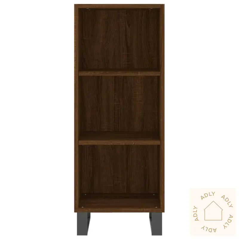 Skjenk Brun Eik 34,5X32,5X90 Cm Konstruert Tre