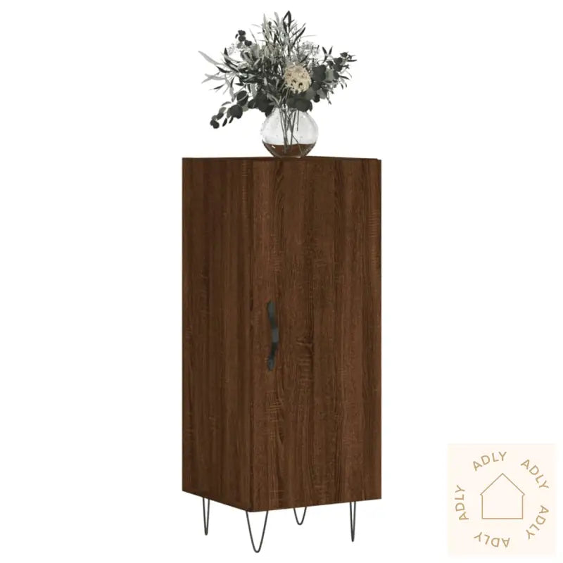 Skjenk Brun Eik 34,5X34X90 Cm Konstruert Tre