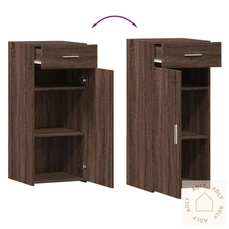 Skjenk Brun Eik 40X42,5X93 Cm Konstruert Tre