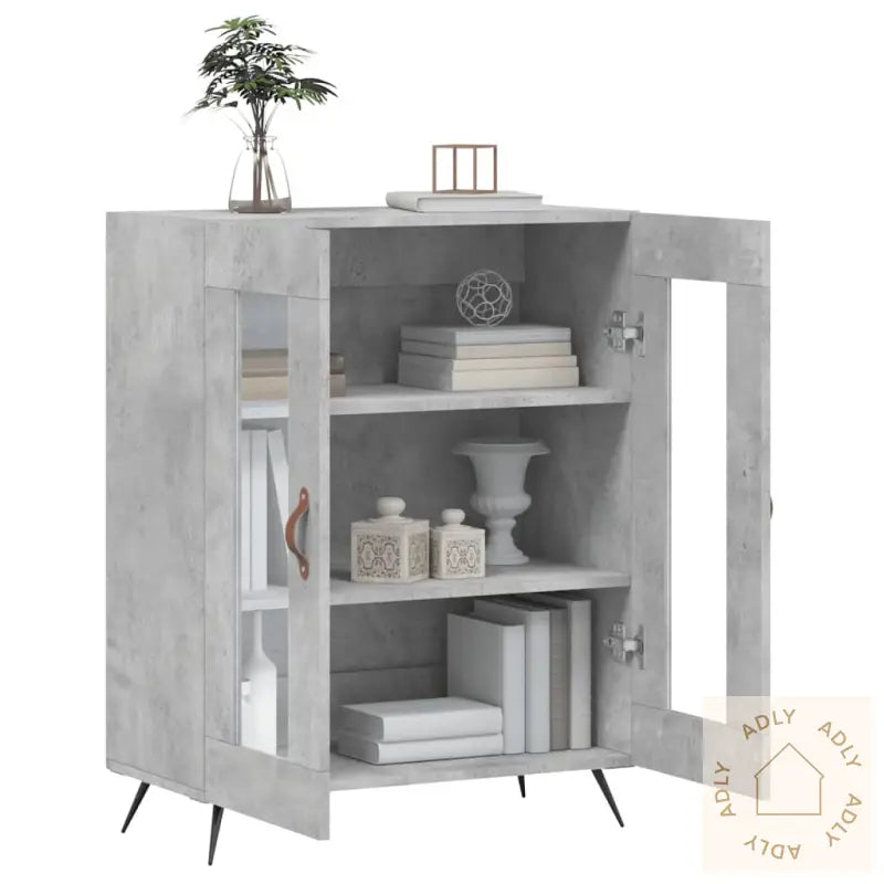 Skjenk Betonggrå 69,5X34X90 Cm Konstruert Tre