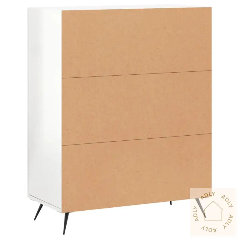 Skjenk Høyglans Hvit 69,5X34X90 Cm Konstruert Tre