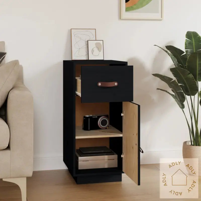 Skjenk Svart 34X40X75 Cm Heltre Furu