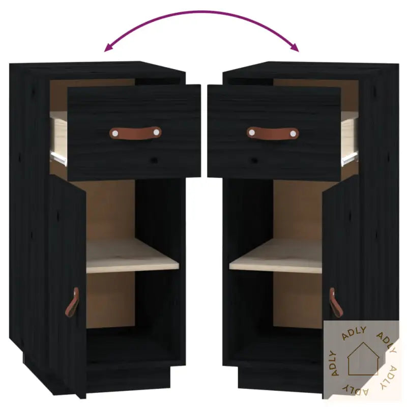 Skjenk Svart 34X40X75 Cm Heltre Furu