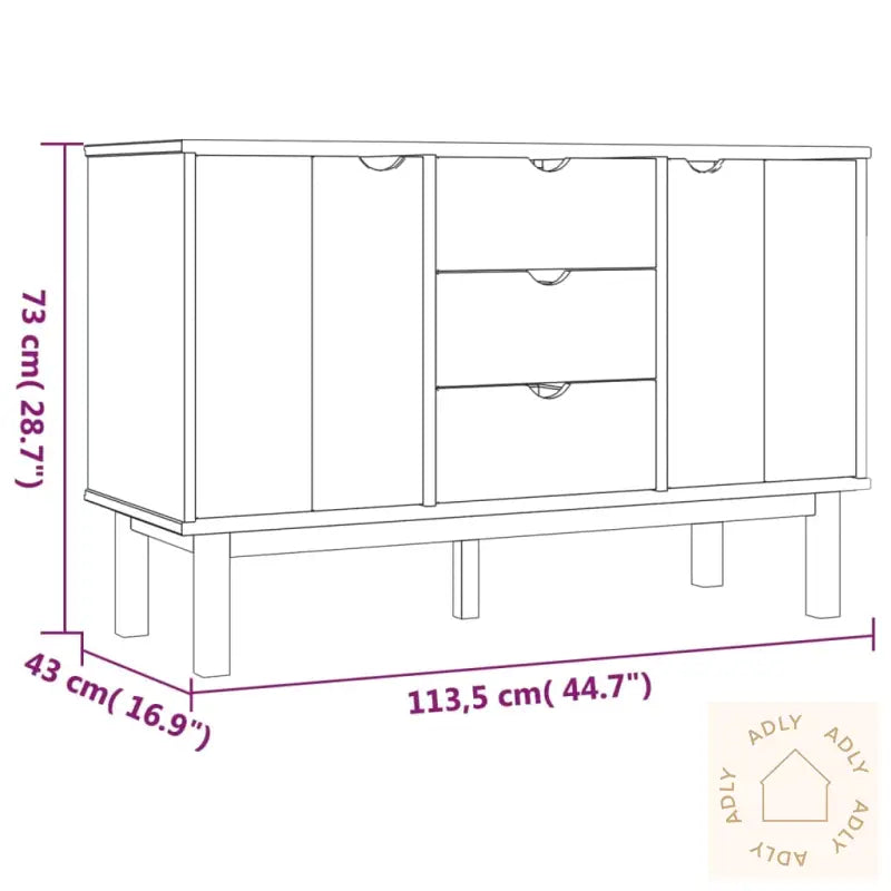 Skjenk Otta 113,5X43X73 Cm Heltre Furu