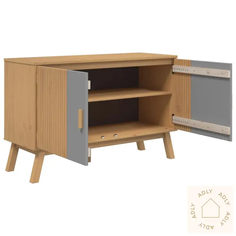 Skjenk Olden Grå Og Brun 114X43X73,5 Cm Heltre Furu