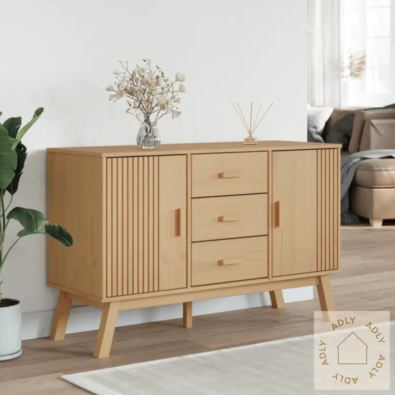 Skjenk Olden Brun 114X43X73,5Cm Heltre Furu