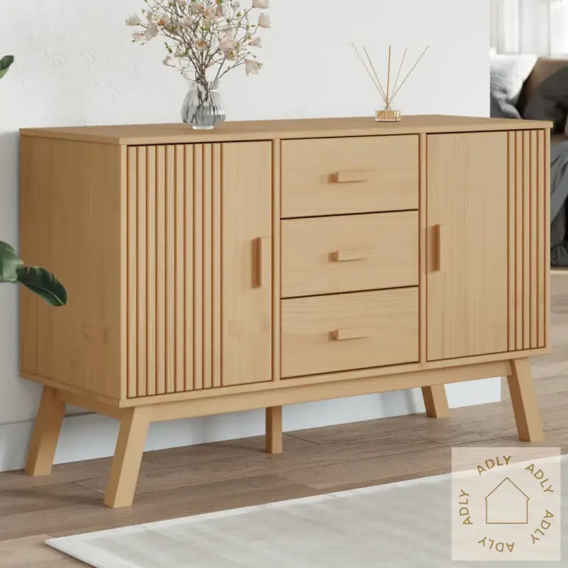 Skjenk Olden Brun 114X43X73,5Cm Heltre Furu
