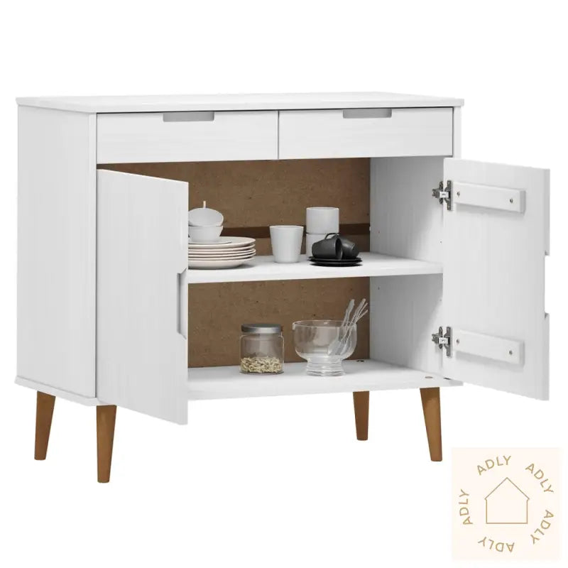 Skjenk Molde Hvit 90X40X80 Cm Heltre Furu