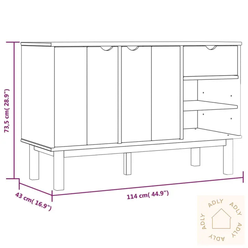 Skjenk Otta 114X43X73,5 Cm Heltre Furu