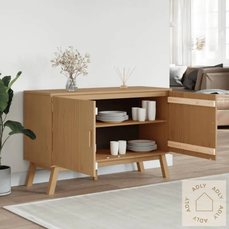 Skjenk Olden Brun 114X43X73,5Cm Heltre Furu
