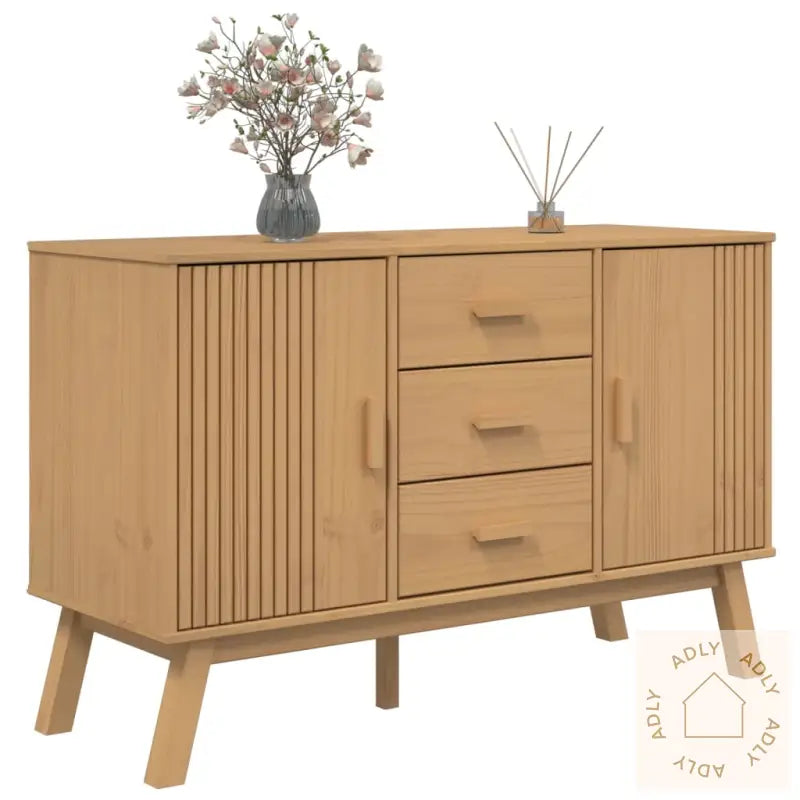 Skjenk Olden Brun 114X43X73,5Cm Heltre Furu