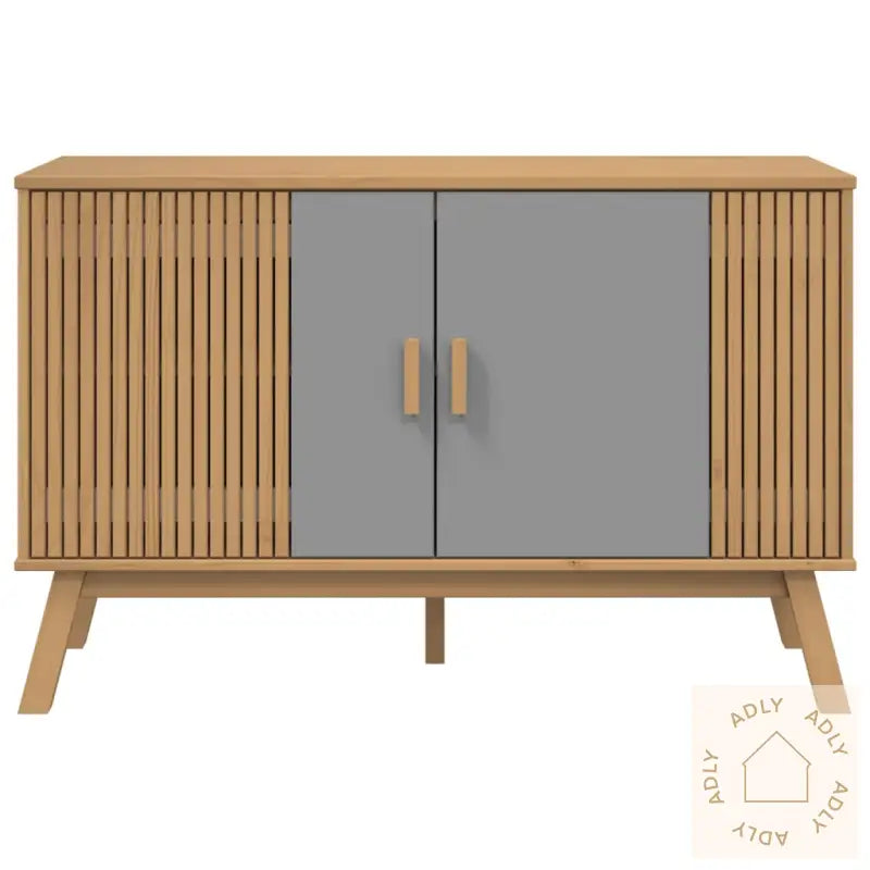 Skjenk Olden Grå Og Brun 114X43X73,5 Cm Heltre Furu