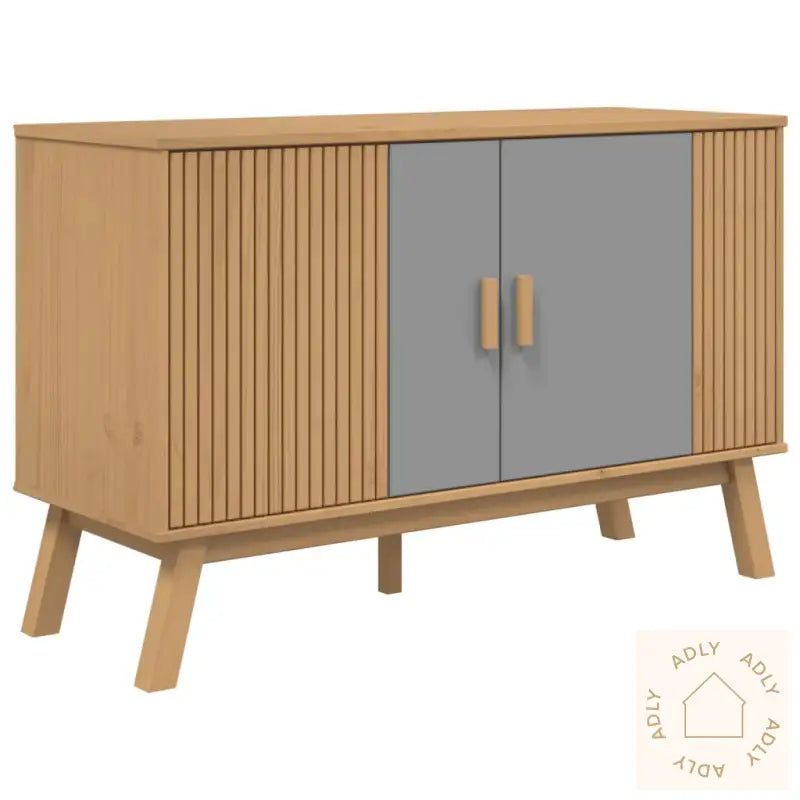 Skjenk Olden Grå Og Brun 114X43X73,5 Cm Heltre Furu