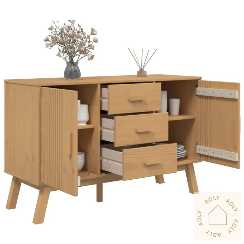 Skjenk Olden Brun 114X43X73,5Cm Heltre Furu