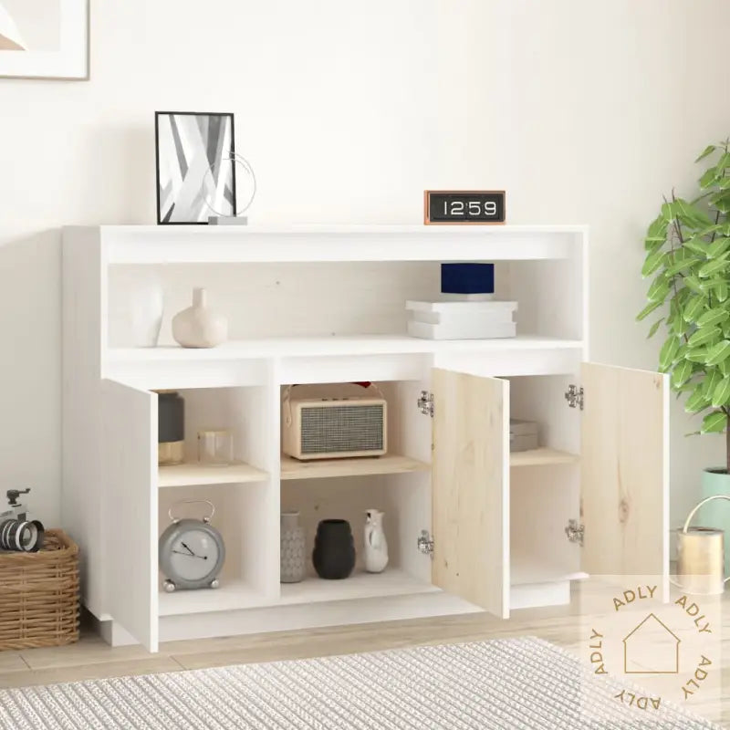 Skjenk Hvit 104,5X34X80 Cm Heltre Furu