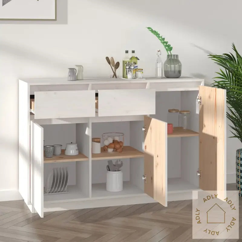 Skjenk Hvit 110X34X75 Cm Heltre Furu