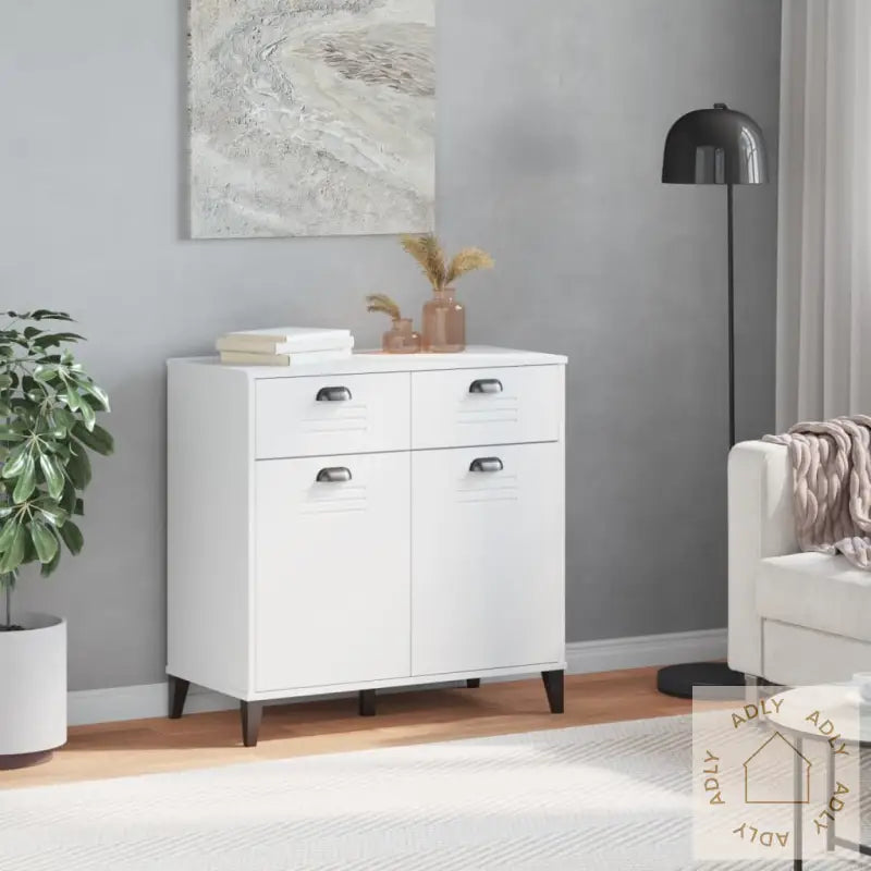 Skjenk Viken Hvit 80X40X80 Cm Konstruert Tre