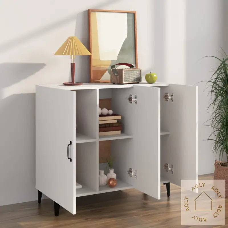 Skjenk Hvit 90X34X80 Cm Konstruert Tre