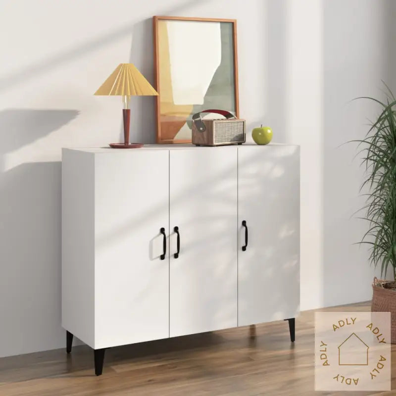 Skjenk Hvit 90X34X80 Cm Konstruert Tre