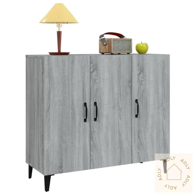 Skjenk Grå Sonoma 90X34X80 Cm Konstruert Tre