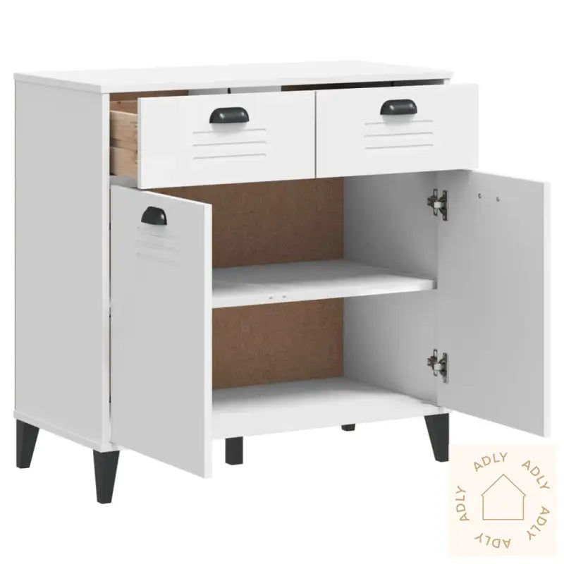 Skjenk Viken Hvit 80X40X80 Cm Konstruert Tre