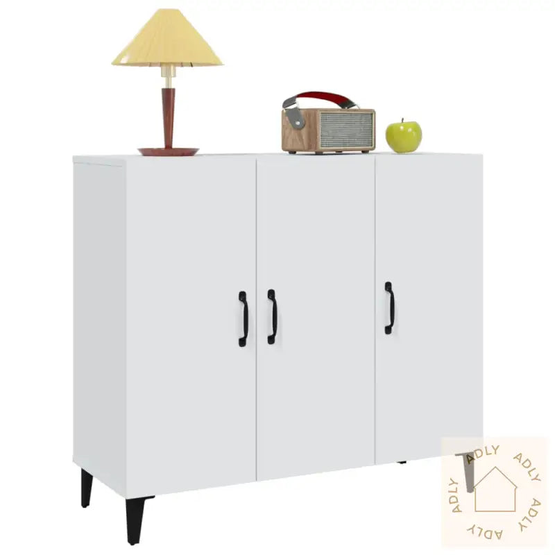 Skjenk Hvit 90X34X80 Cm Konstruert Tre