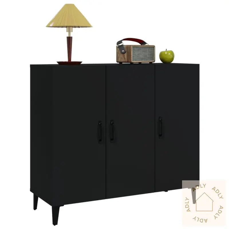 Skjenk Svart 90X34X80 Cm Konstruert Tre