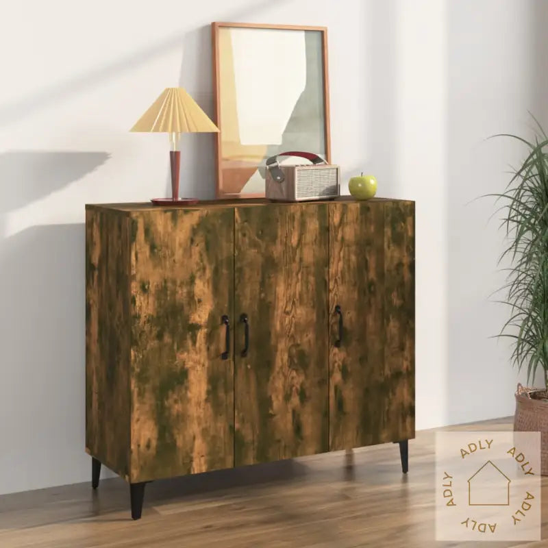 Skjenk Røkt Eik 90X34X80 Cm Konstruert Tre