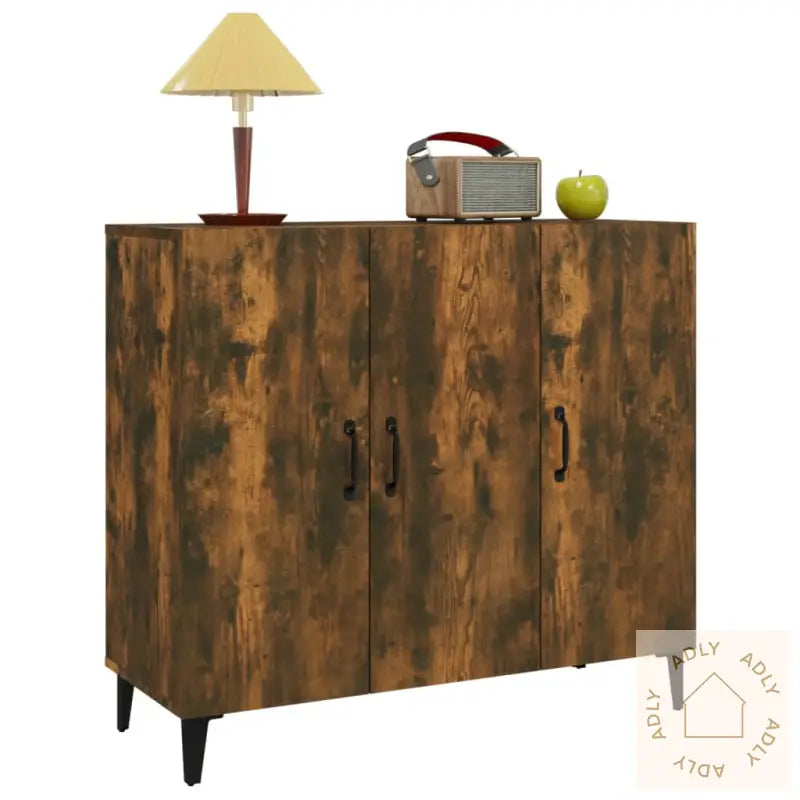 Skjenk Røkt Eik 90X34X80 Cm Konstruert Tre
