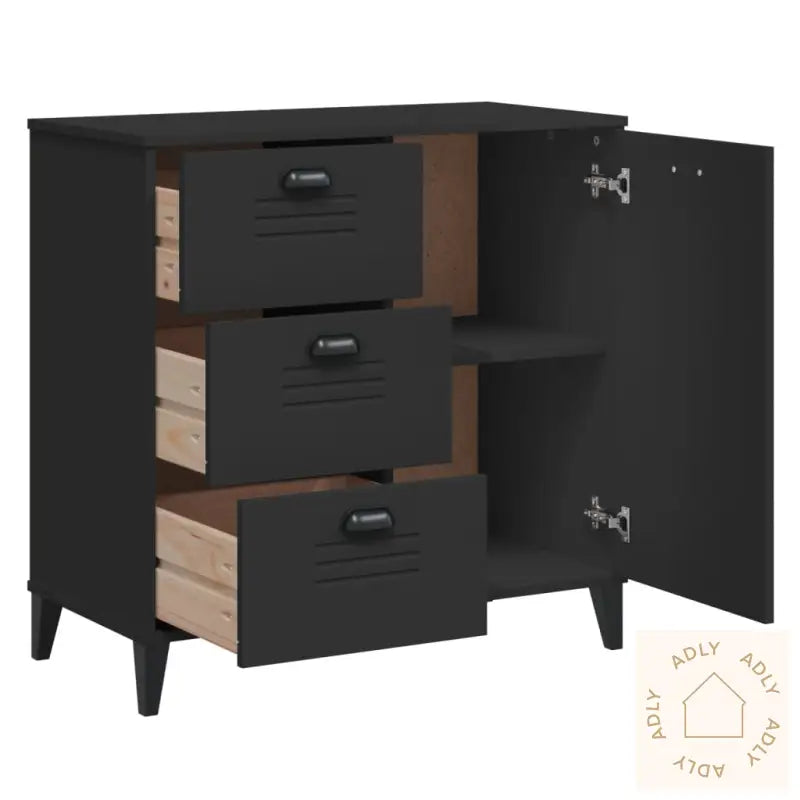 Skjenk Viken Svart 80X40X80 Cm Konstruert Tre