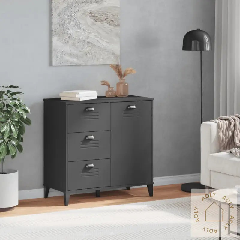 Skjenk Viken Antrasitt Grå 80X40X80 Cm Konstruert Tre