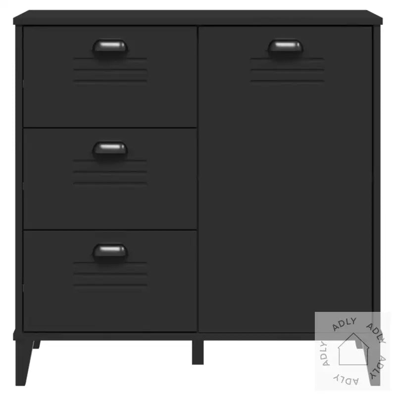 Skjenk Viken Svart 80X40X80 Cm Konstruert Tre