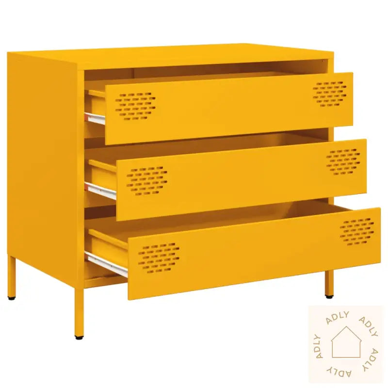 Skjenk Sennepsgul 68X39X58,5 Cm Kaldvalset Stål
