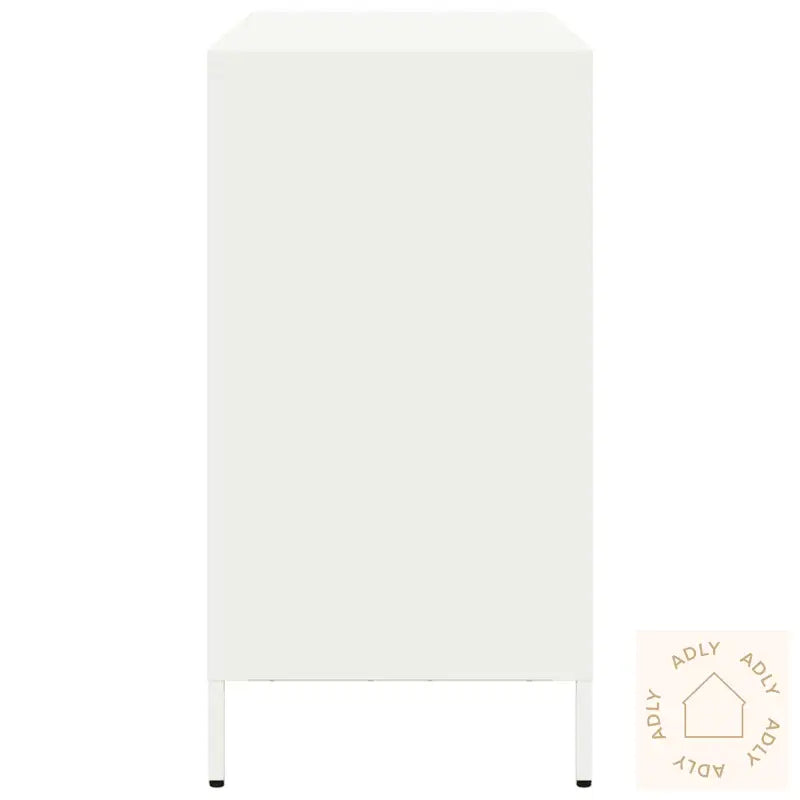 Skjenk Hvit 101,5X39X73,5 Cm Kaldvalset Stål