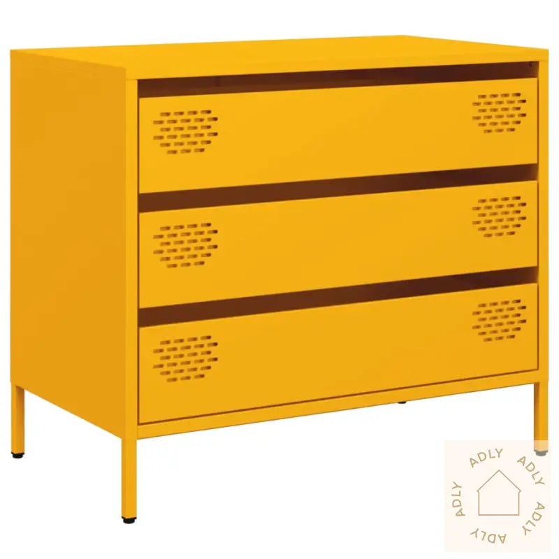 Skjenk Sennepsgul 68X39X58,5 Cm Kaldvalset Stål