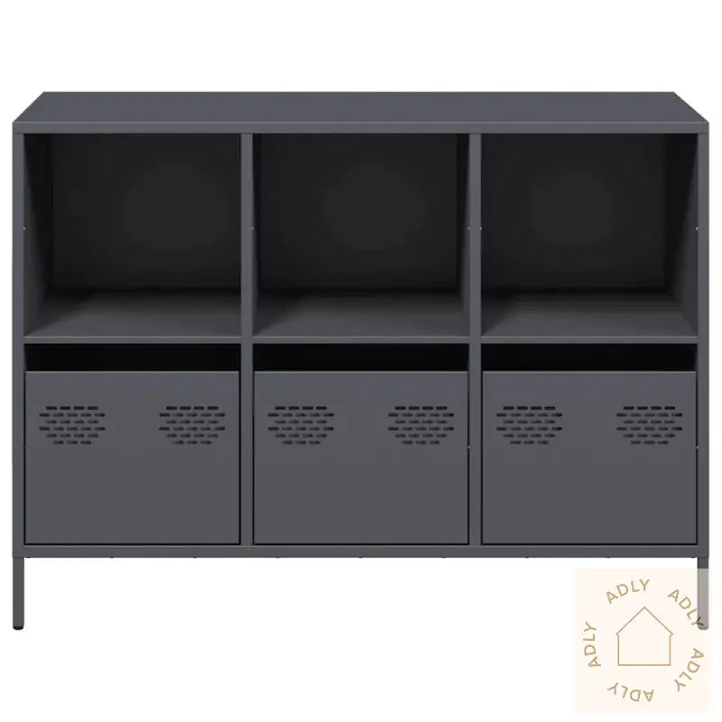 Skjenk Antrasitt 101,5X39X73,5 Cm Kaldvalset Stål