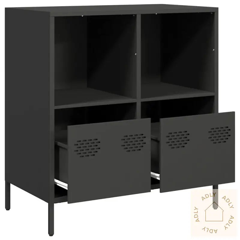 Oppbevaringskap Svart 68X39X73,5 Cm Kaldvalset Stål